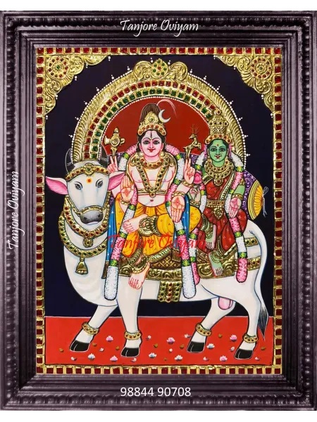 Pradosha Shivan Parvati Tanjore Painting